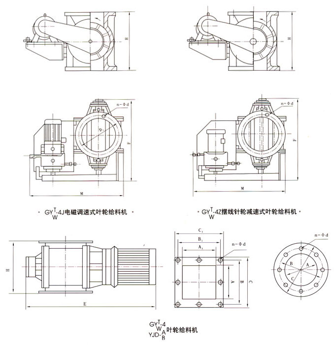 GYT/W-4(Z、J)葉輪給料機外形結(jié)構(gòu)尺寸圖