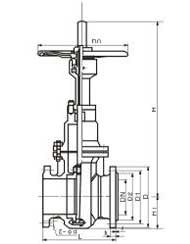 Z43WF、Z543WF、Z643WF、Z943WF型平板閘閥外形結(jié)構(gòu)尺寸圖