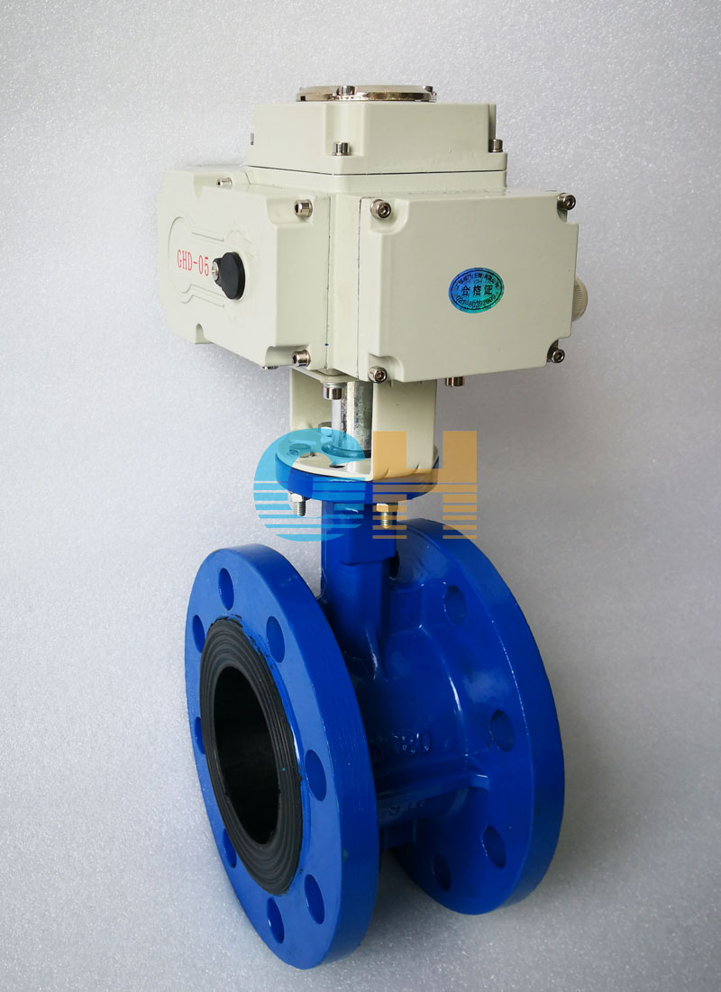 DN80法蘭式軟密封電動蝶閥-配精小型電動執行器實物圖三