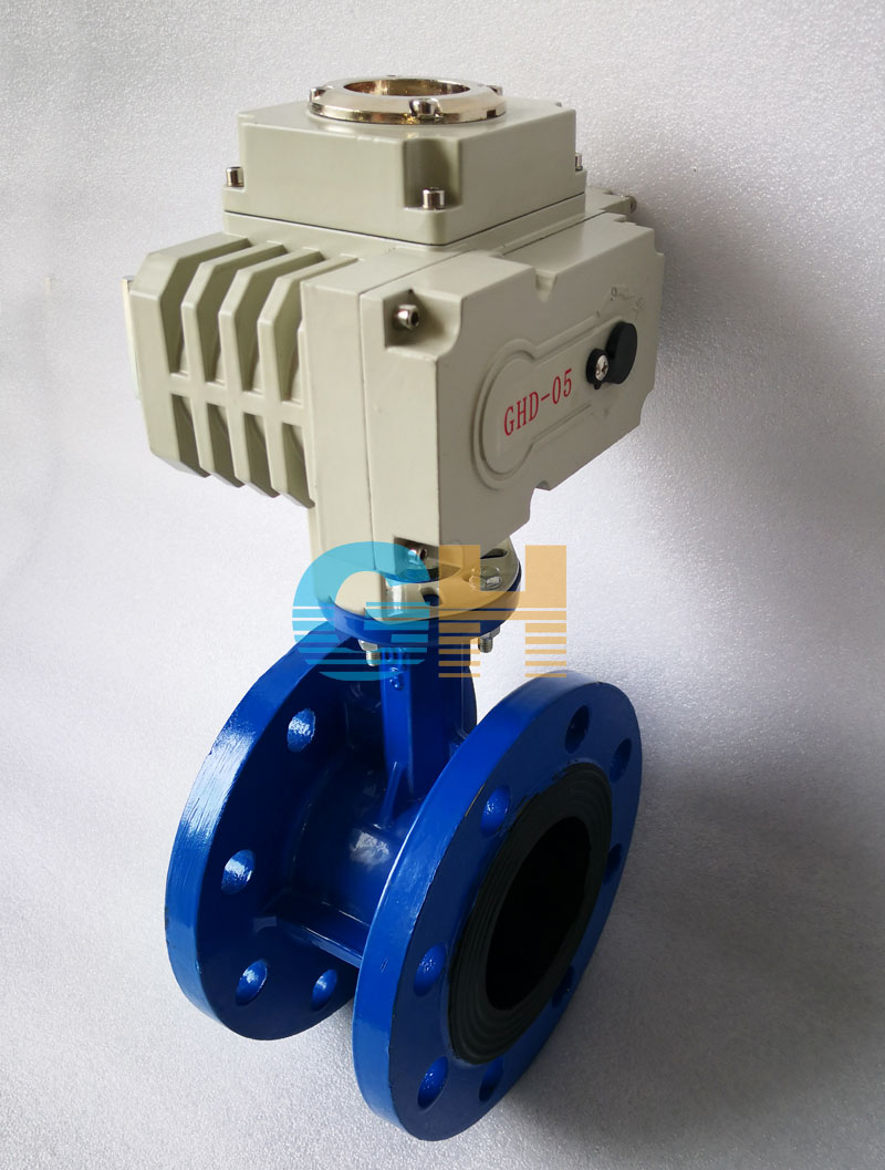 DN80法蘭式軟密封電動蝶閥-配精小型電動執行器實物圖四