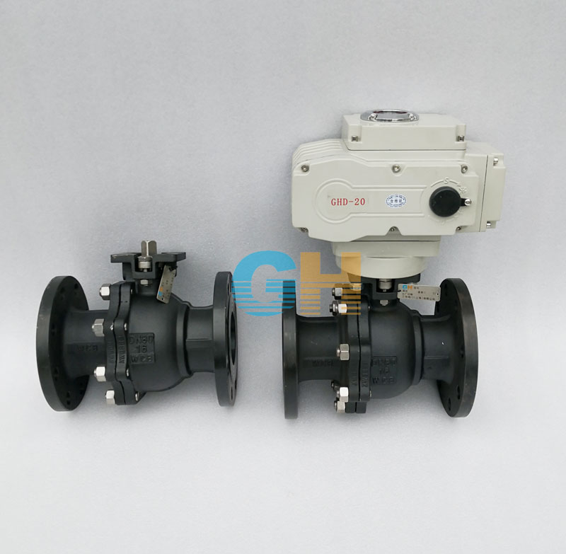 DN80碳鋼高平臺電動球閥-配精小型電動執行器一