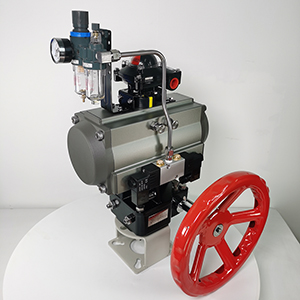 氣動執(zhí)行器帶手動機構(gòu) 雙電控電磁閥 AT型閥門氣動執(zhí)行器 電磁閥